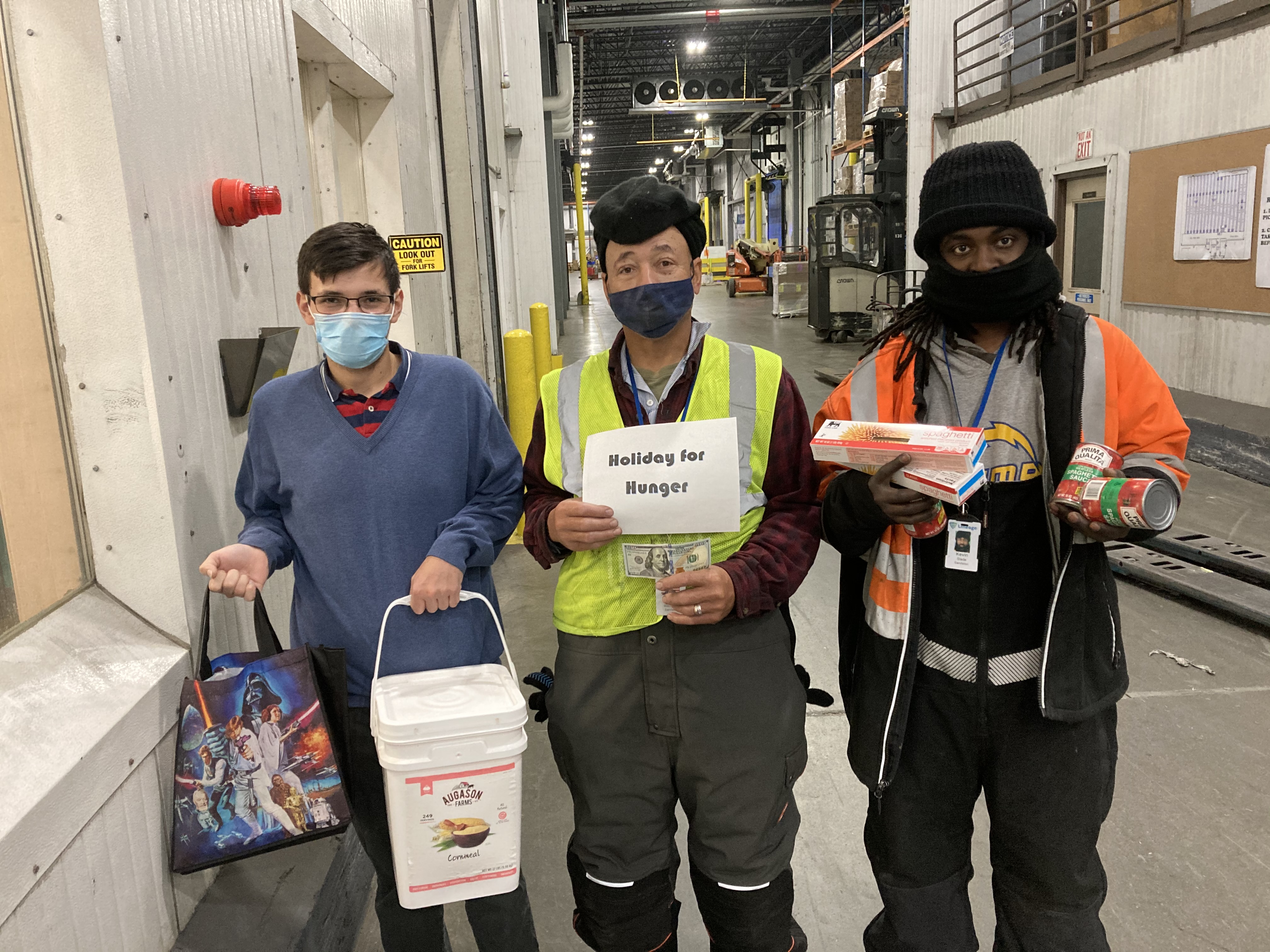 Lineage Logistics workers participating in Holidays without Hunger in Sandston, VA