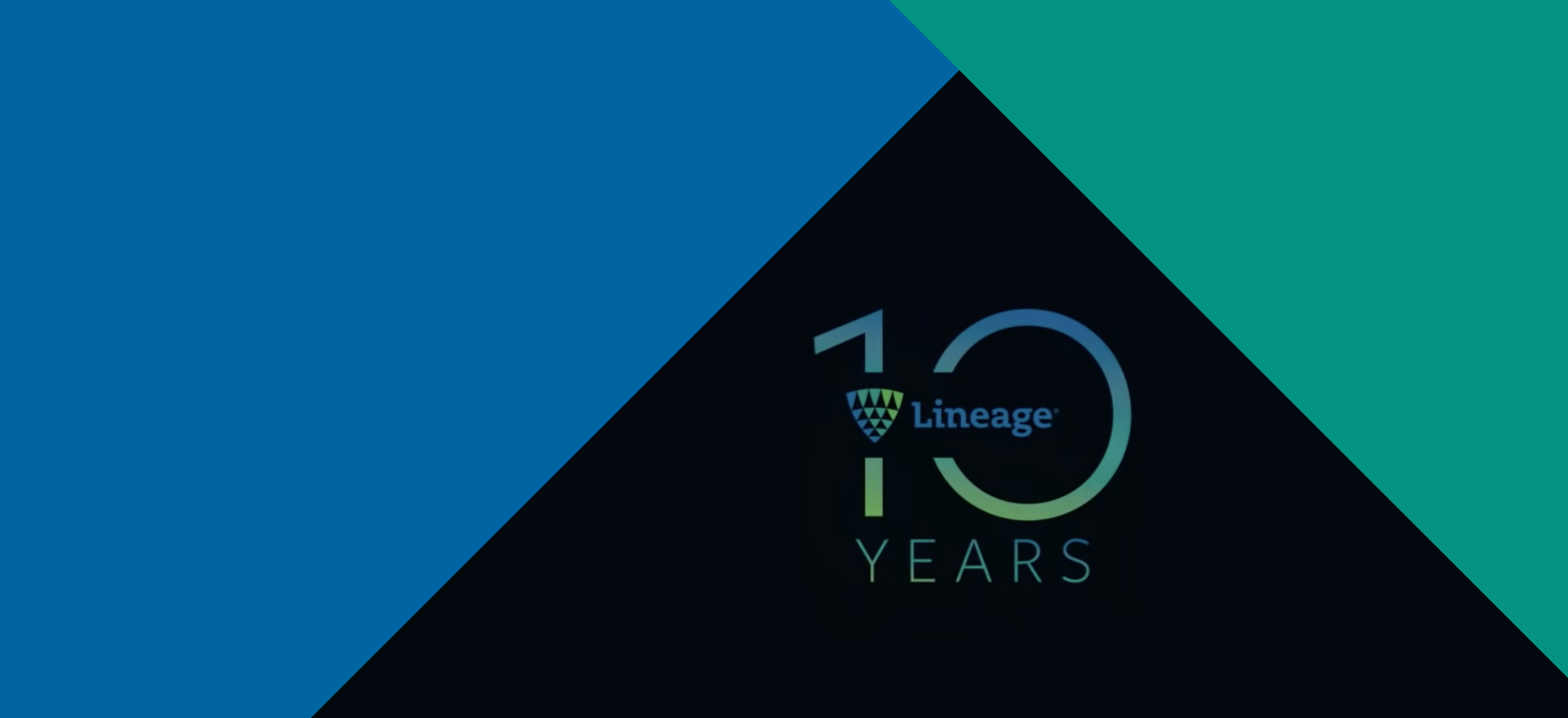 Decorative graphic that says: Lineage 10 years