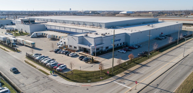 aerial photo of cold storage warehouse 