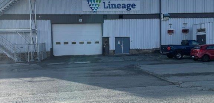 Exterior of Lineage cold storage warehouse in Dartmouth, Nova Scotia